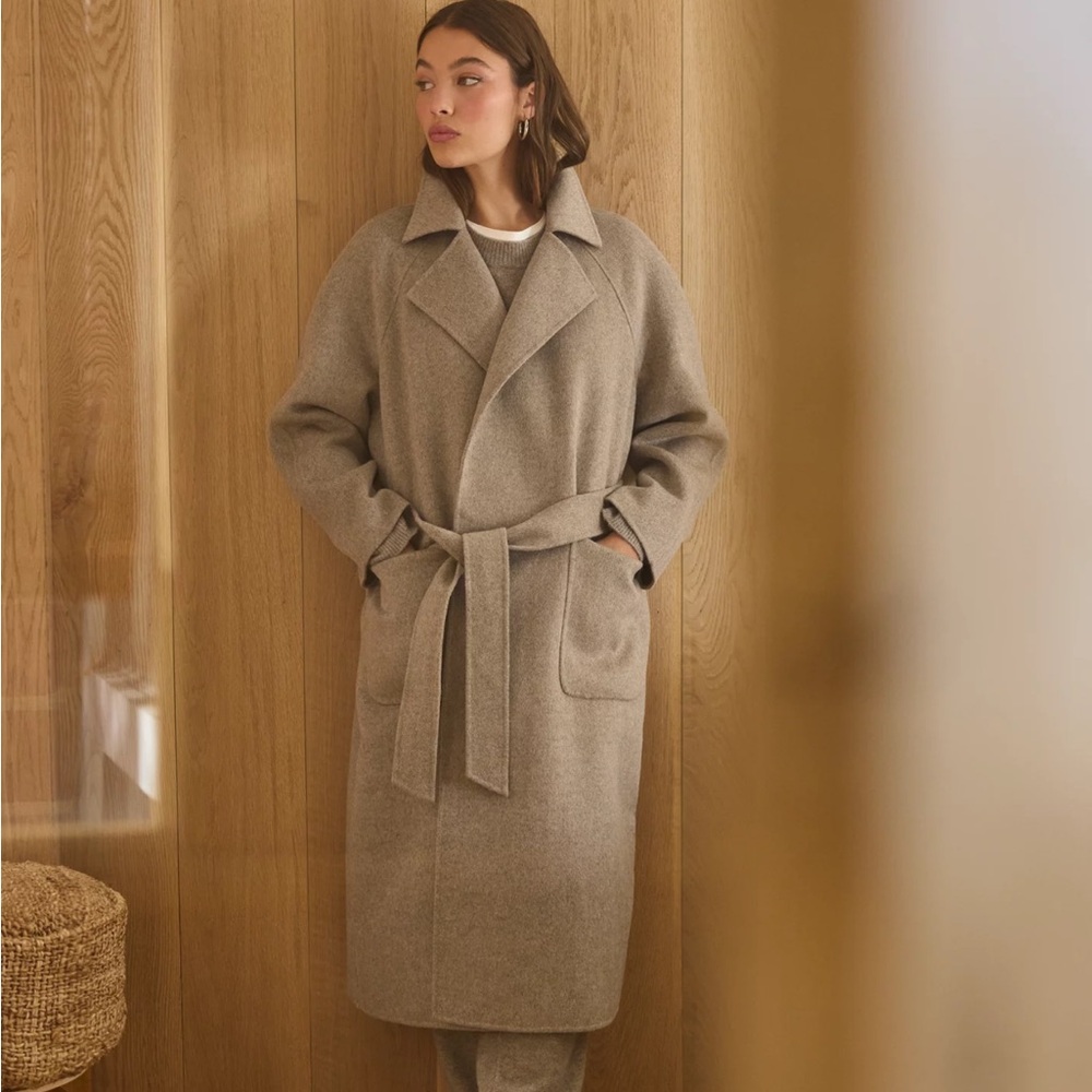 AE77 Premium Wool-Blend Wrap Coat
